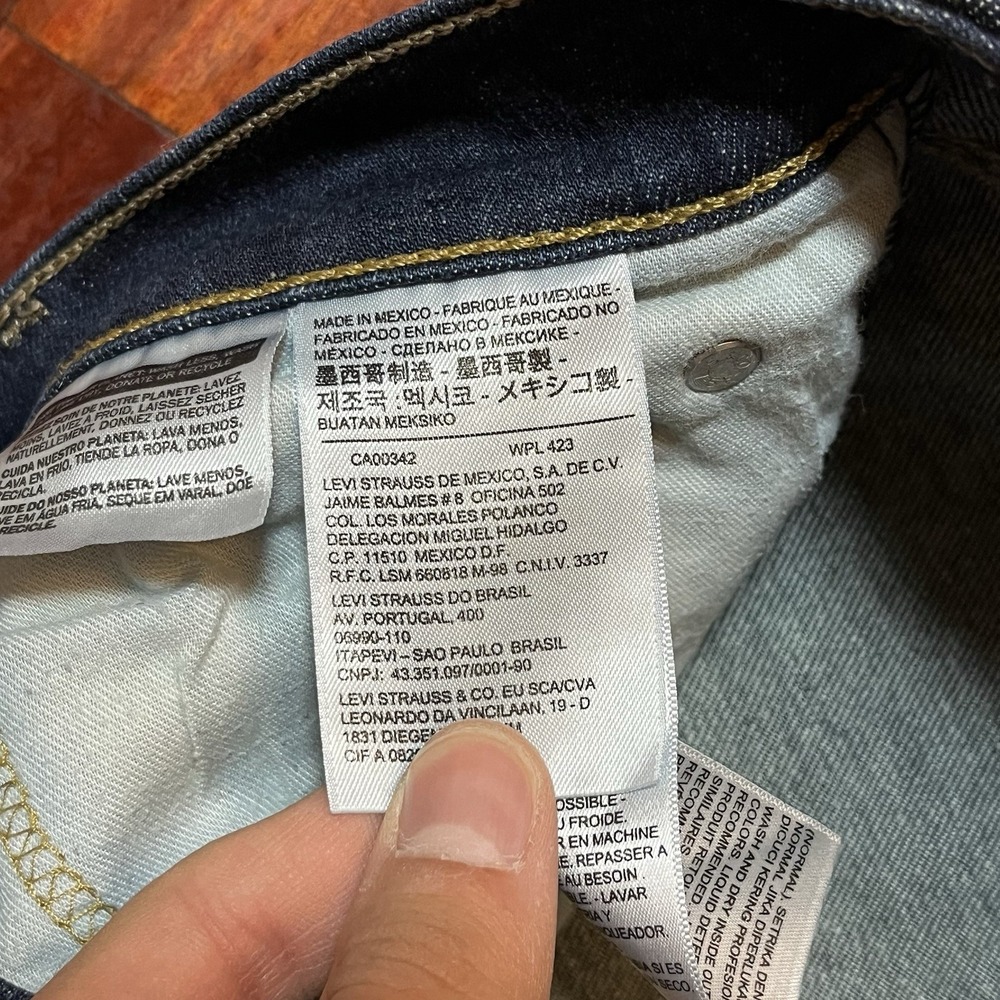Levis Jeans Mens 29x32 (32x31) Blue Dark Wash 513 Slim Straight Work Casual - Picture 5 of 10